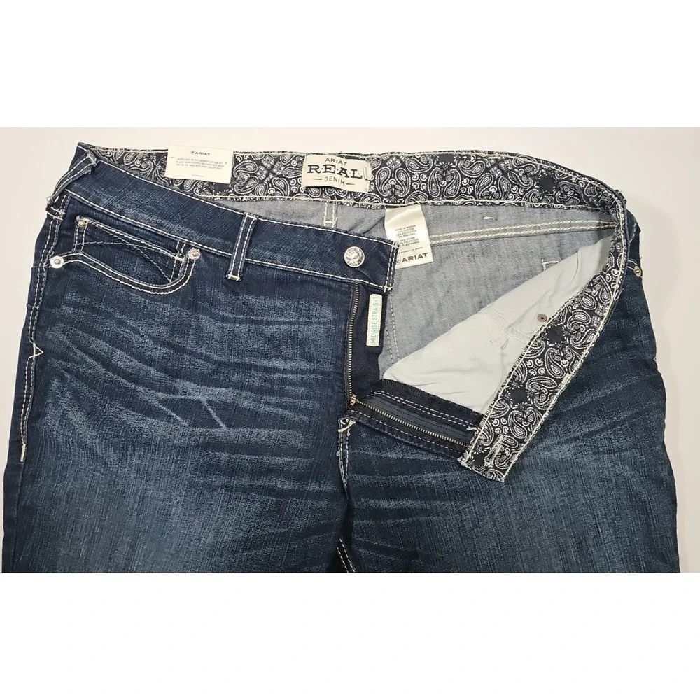 Ariat Real Mid Rise Straight Stretch Fit LITA Women's Size 22WR NWT- 10028920 - Picture 3 of 13